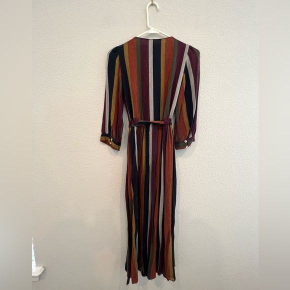 ZARA LONG STRIPED DRESS WITH BUTTONS - Picture 5 of 5